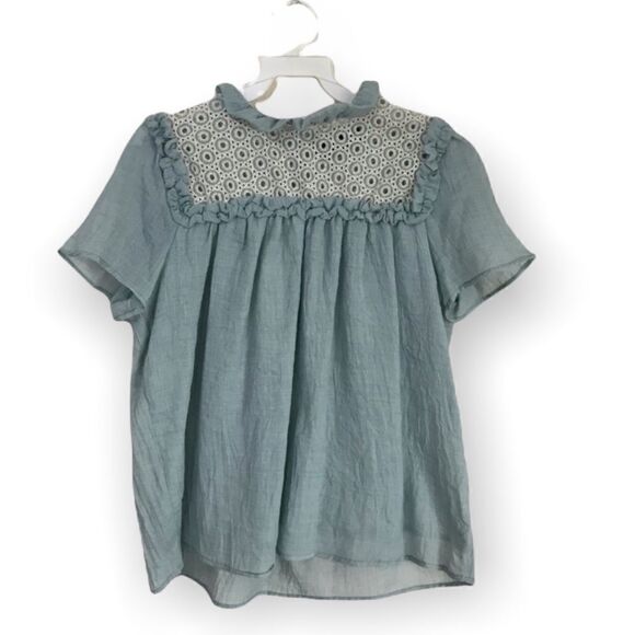 Renee C. Women’s Short Sleeve Teal Tunic Blouse Size Large NWOT - Picture 2 of 7